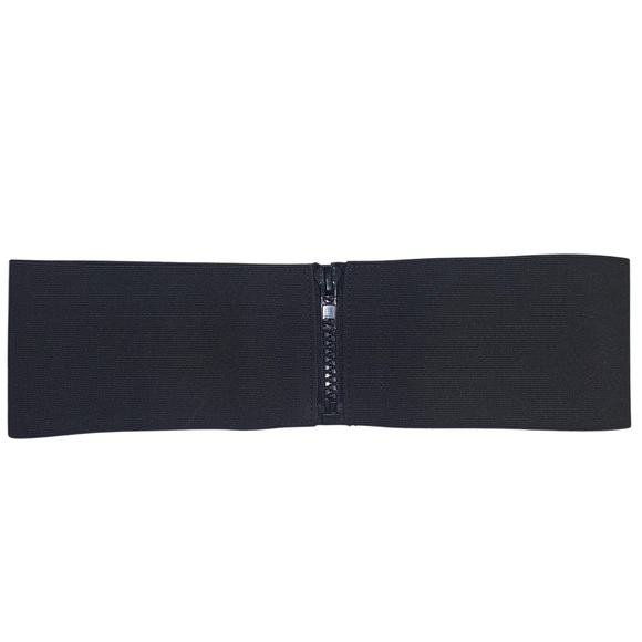 American Apparel Black Wide Elastic Zipper Belt - Picture 2 of 7